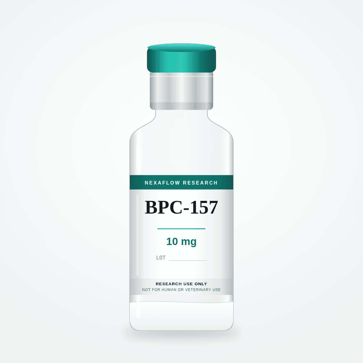 Vial of lyophilised BPC-157, 10 mg