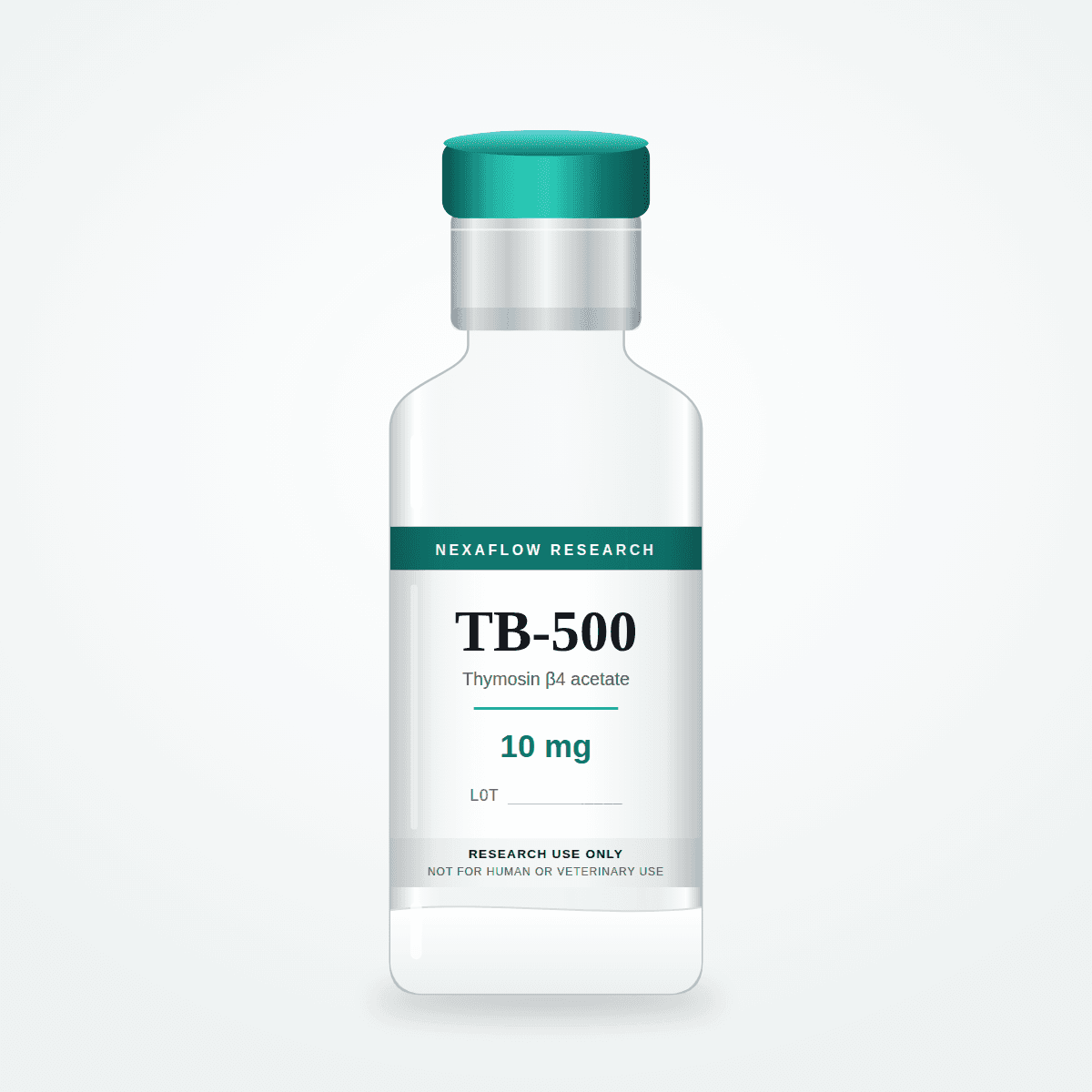 Vial of lyophilised TB-500 (Thymosin β4 acetate), 10 mg